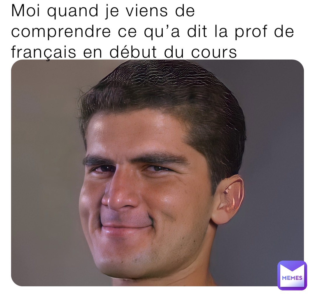 Moi quand je viens de comprendre ce qu’a dit la prof de français en début du cours