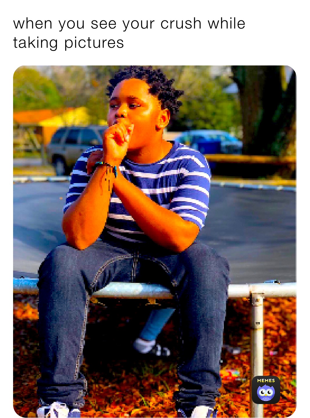 when you see your crush while taking pictures 