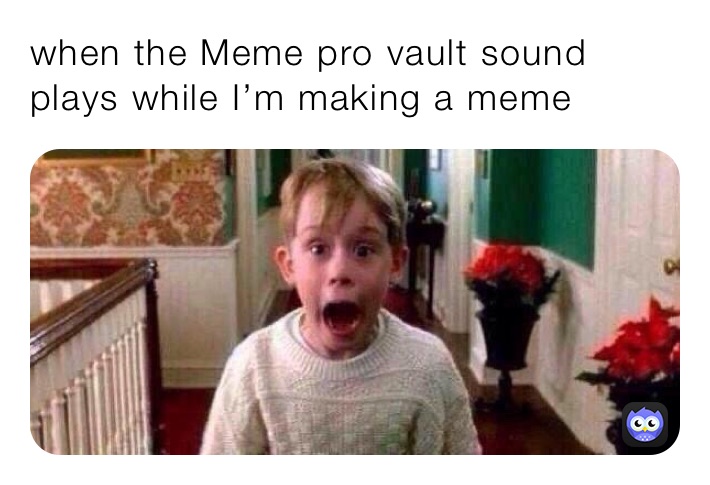 when the Meme pro vault sound plays while I’m making a meme