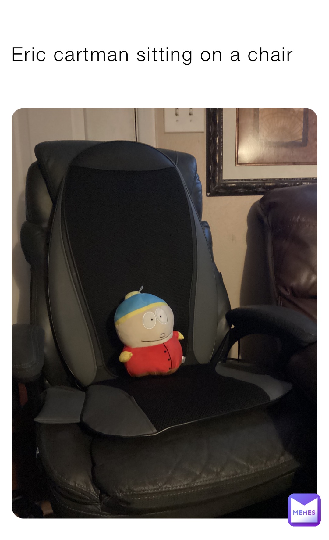 Eric cartman sitting on a chair