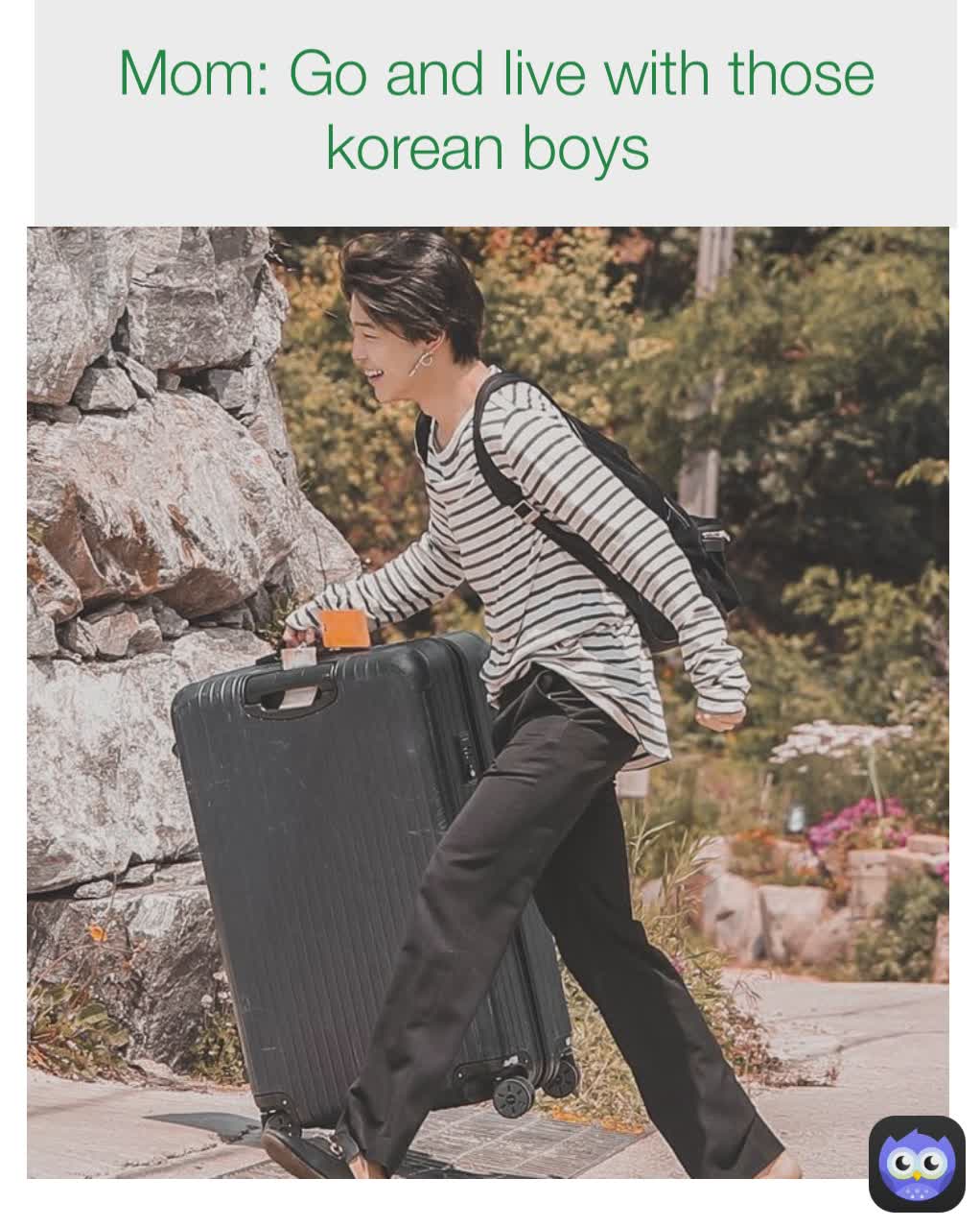 ME: Mom: Go and live with those korean boys  Me: 