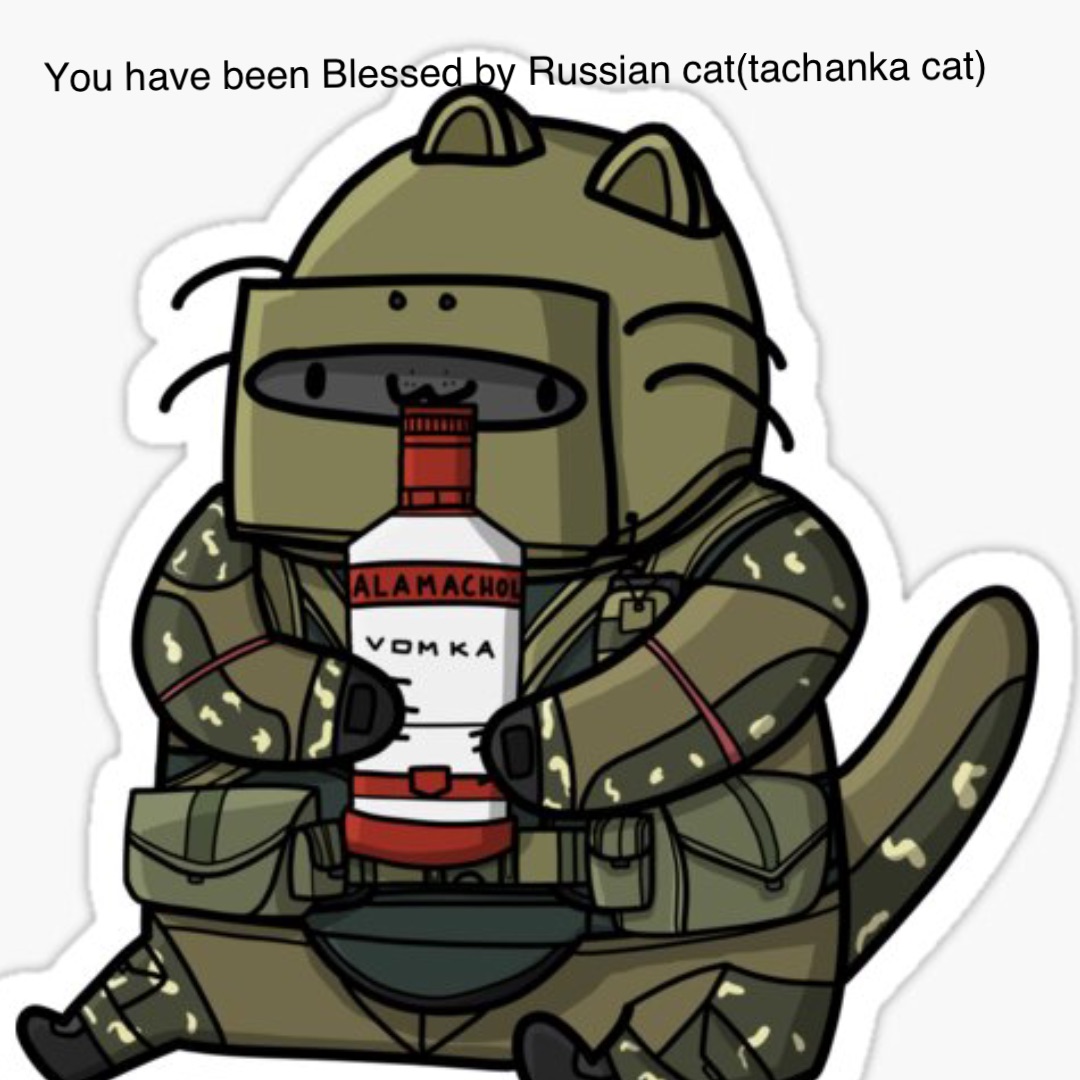 Double tap to edit You have been Blessed by Russian cat(tachanka cat)