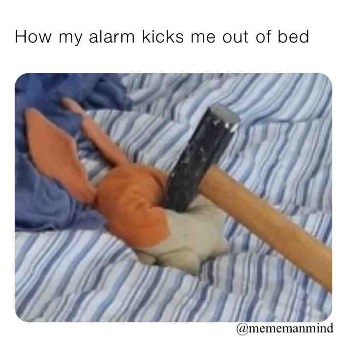 Everyday could be a shitty day, so stay in bed 
.
.
.
.
.
 #mememanmind  #start  #content  #premiumcontent  #surpremecontent  #memesdaily  #lfl  #sfs  #professionalmemer  #nice  #funnyday  #memeadayjeepsdocaway  #selfcare  #sus  #usa  #germany  #austria  #lgbt  #community  #pleaseleaveafollow  #24/7  #hustle  #goal100  #bed  #hammer  #alarm  #shittyday