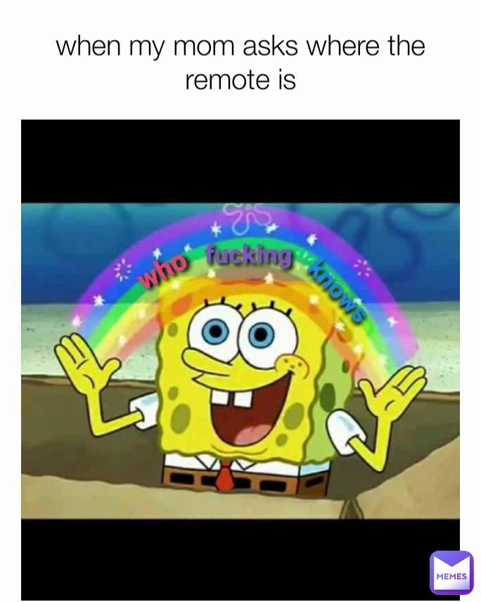 when my mom asks where the remote is