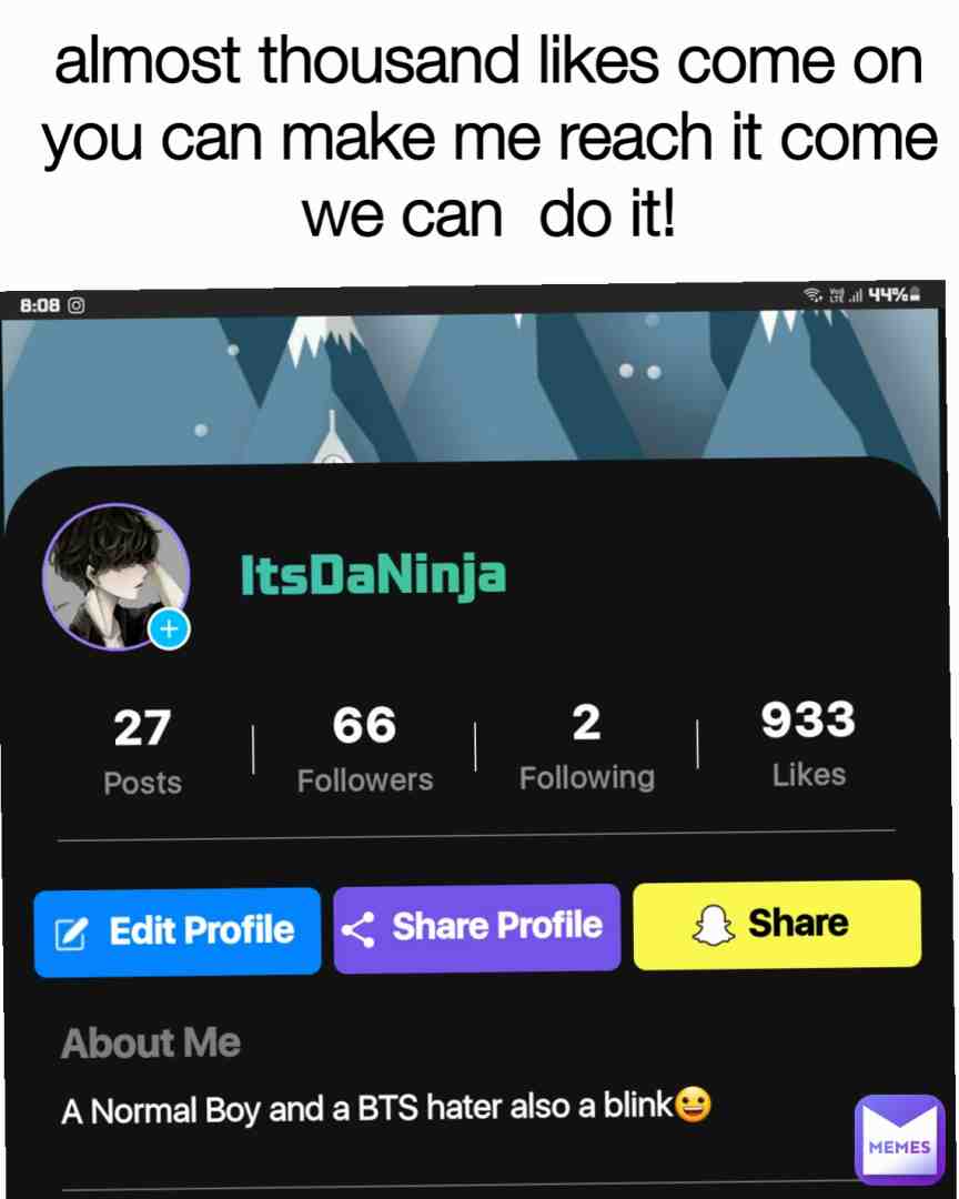 Meme shared by @TheSecretMemer
