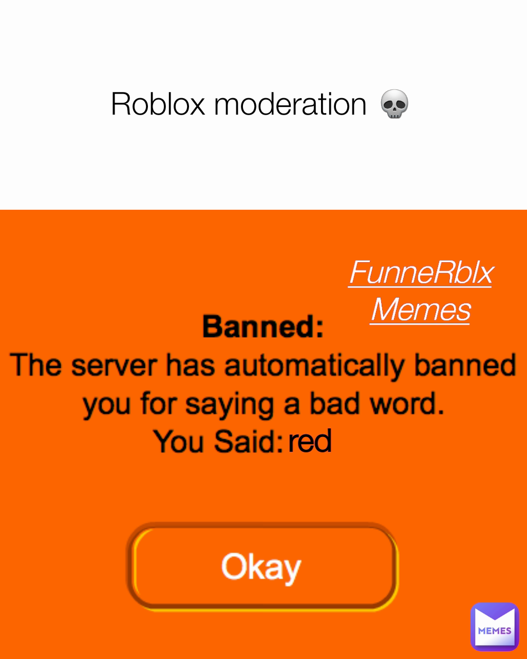 red Roblox moderation 💀  FunneRblxMemes