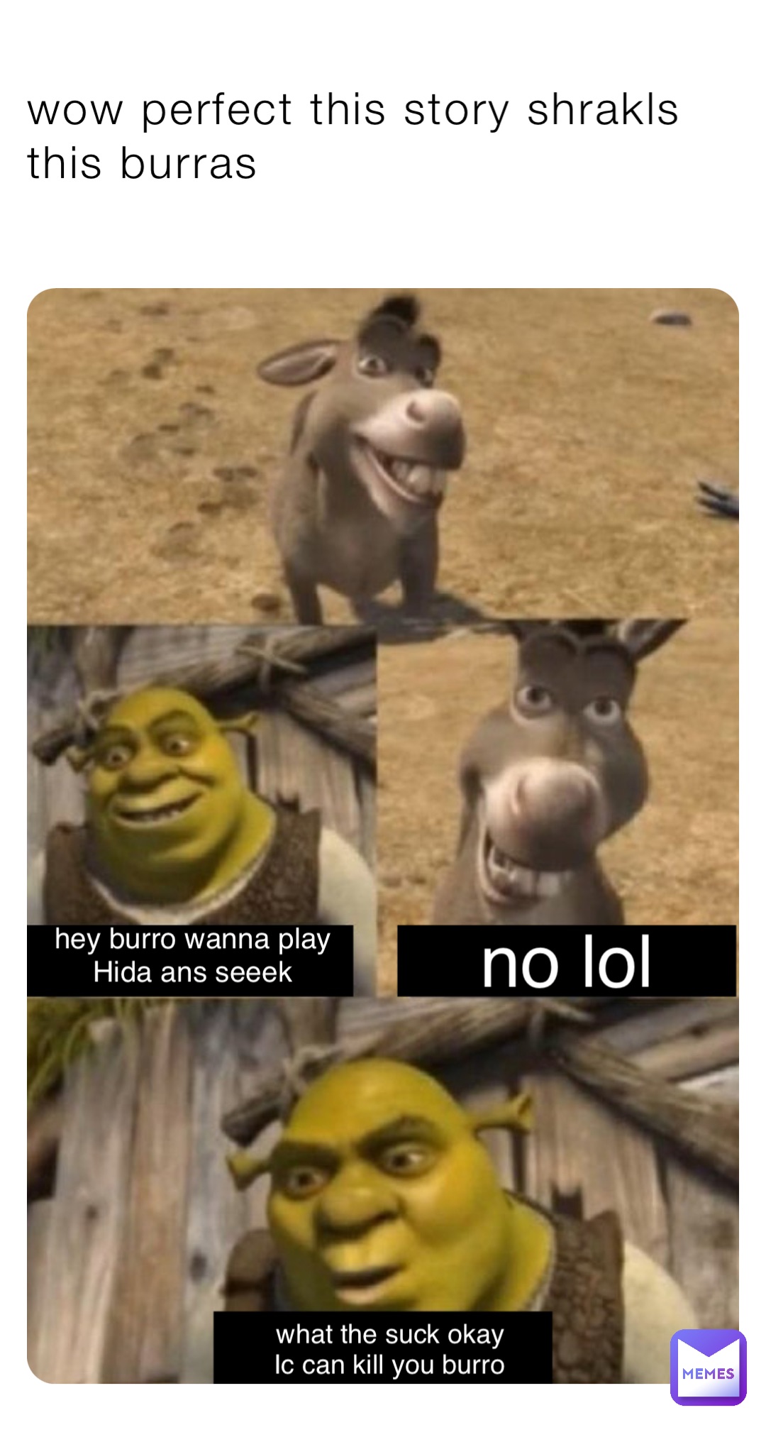 shrek meme burro