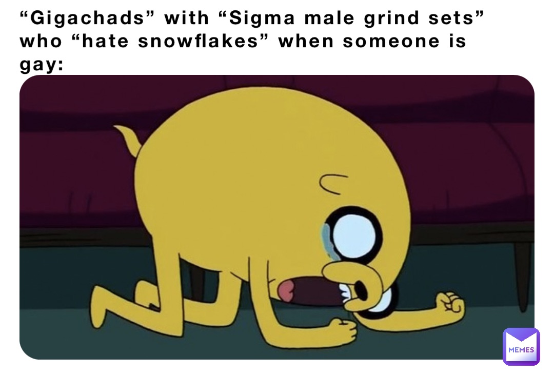 “Gigachads” with “Sigma male grind sets” who “hate snowflakes” when someone is gay: