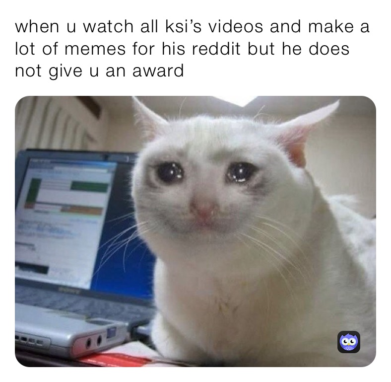 when u watch all ksi’s videos and make a lot of memes for his reddit but he does not give u an award