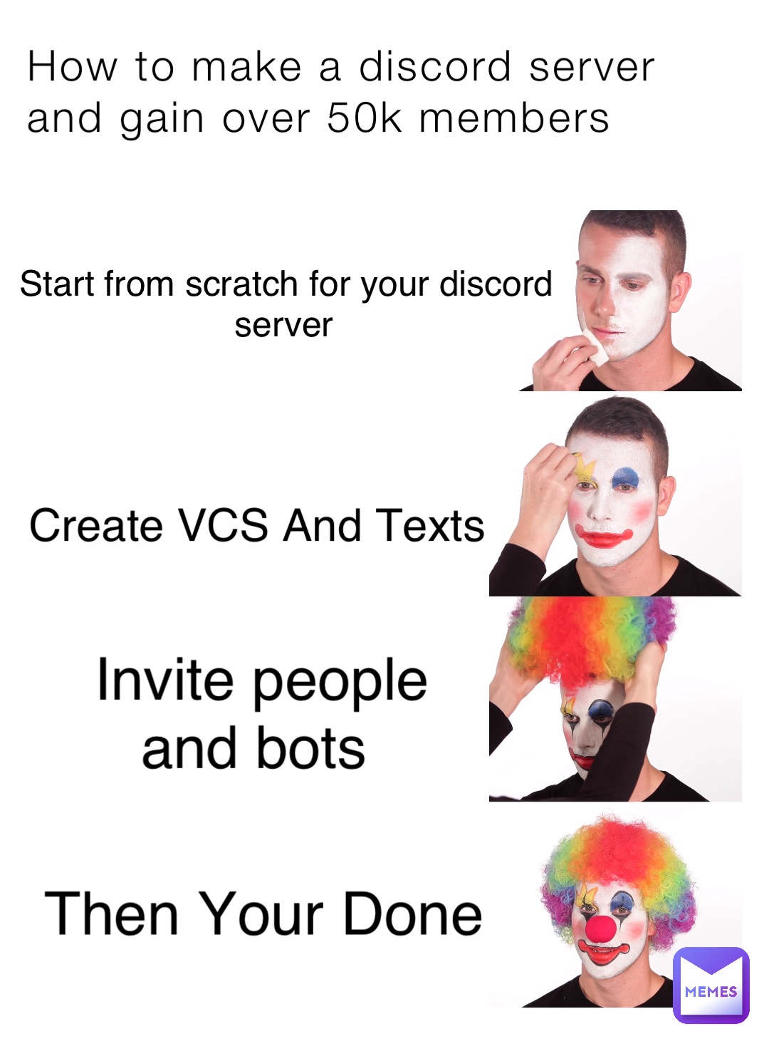 How to make a discord server and gain over 50k members Invite people and bots Start from scratch for your discord server Create VCS And Texts Then Your Done