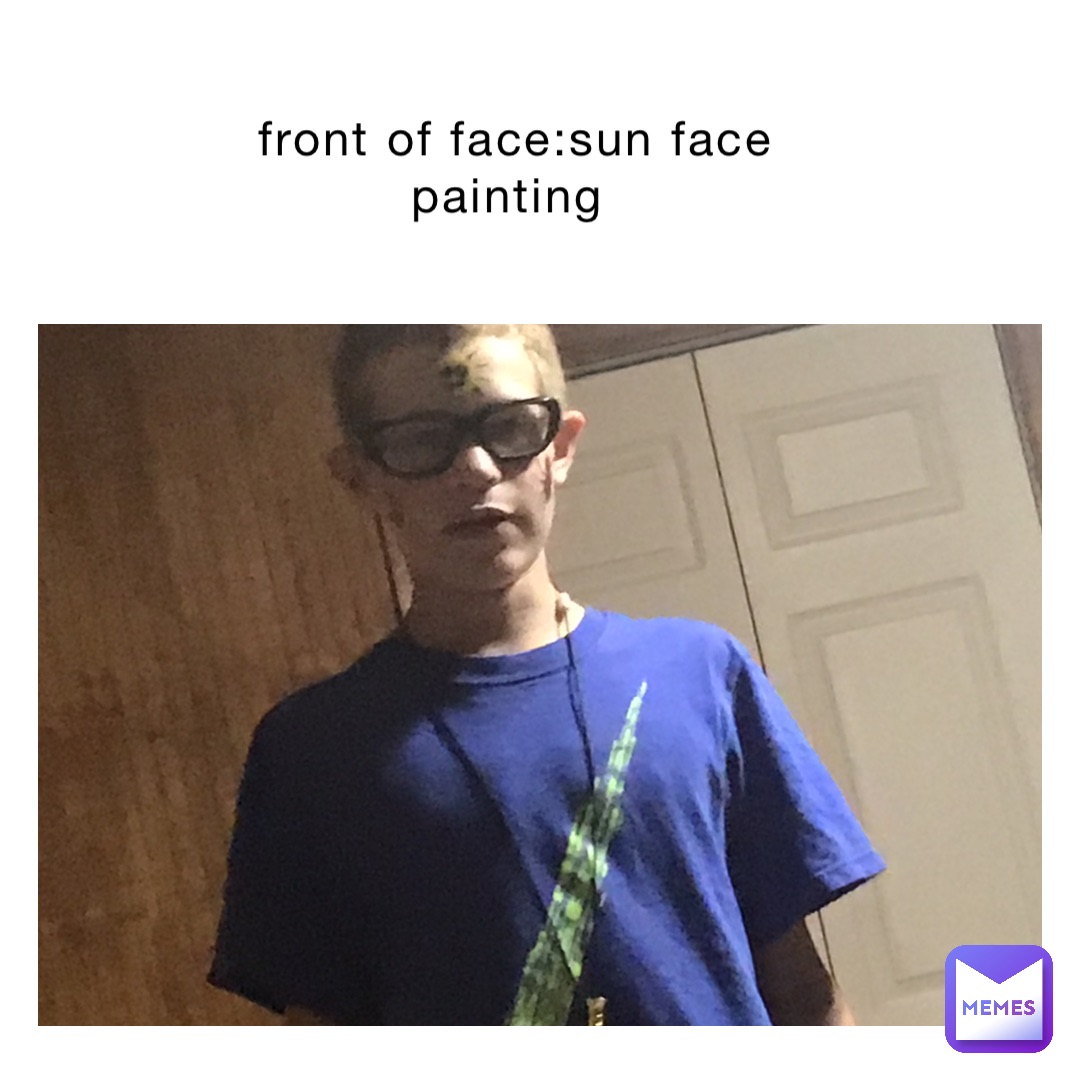 front of face:sun face painting