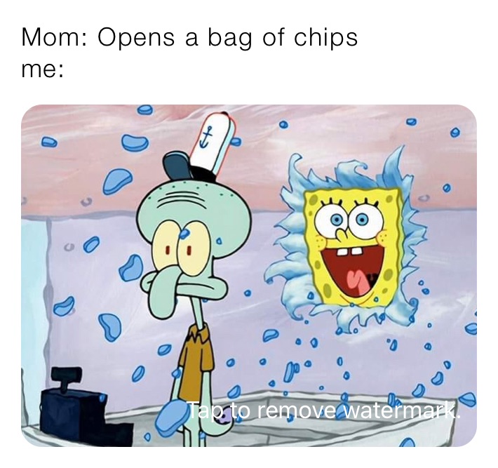 Mom: Opens a bag of chips
me: