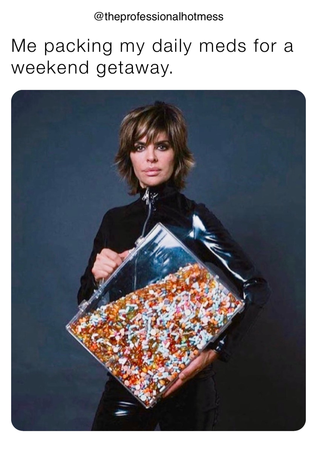 Me packing my daily meds for a weekend getaway. @theprofessionalhotmess