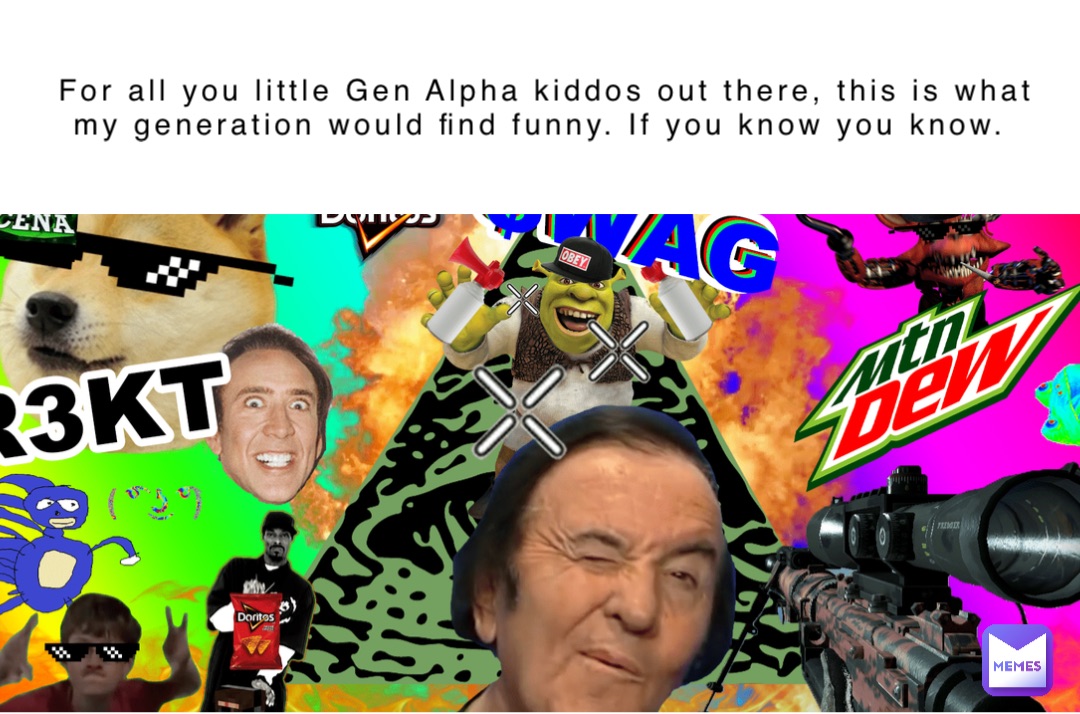 For all you little Gen Alpha kiddos out there, this is what my generation would find funny. If you know you know.