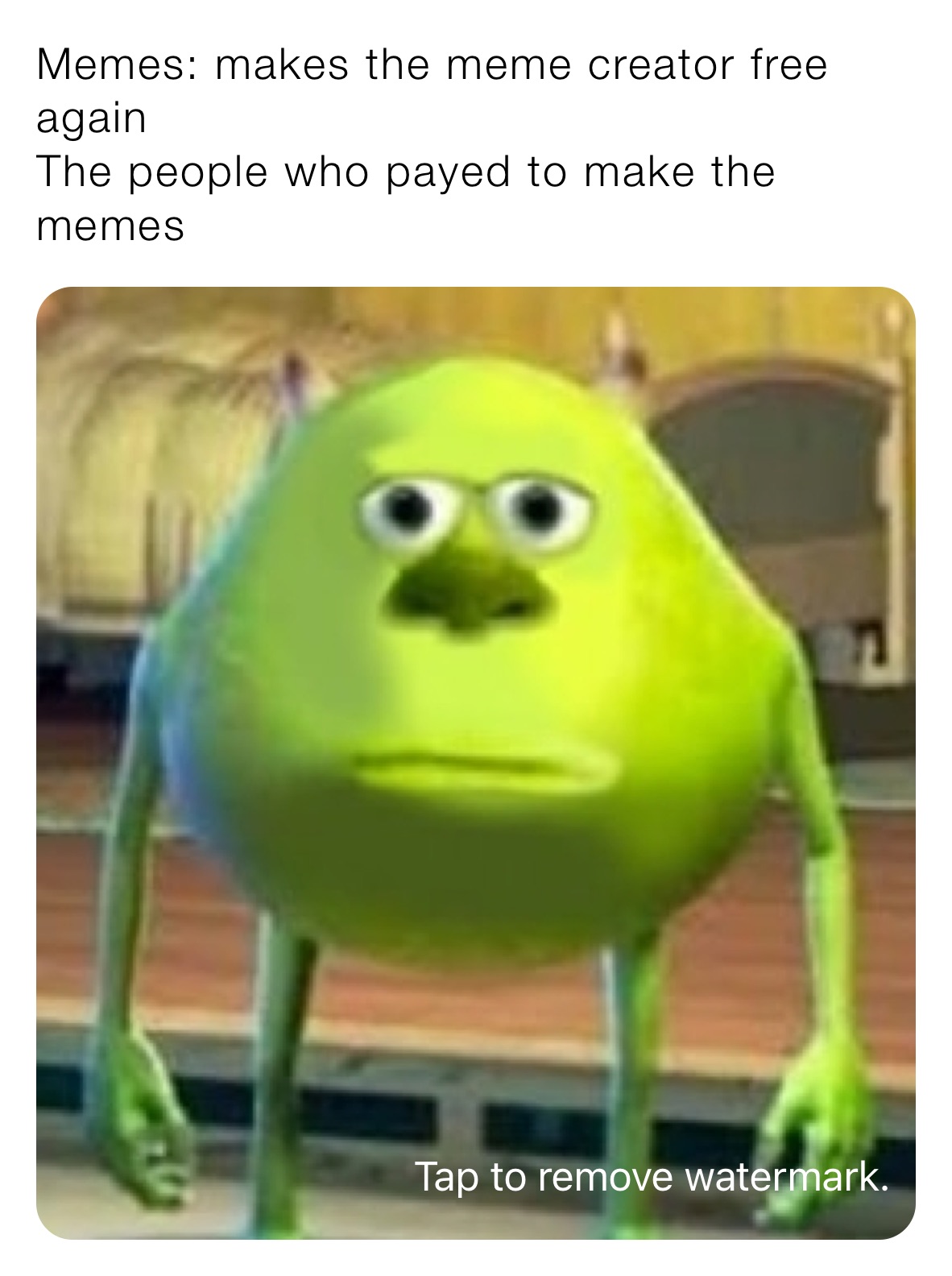 Memes: makes the meme creator free again
The people who payed to make the memes