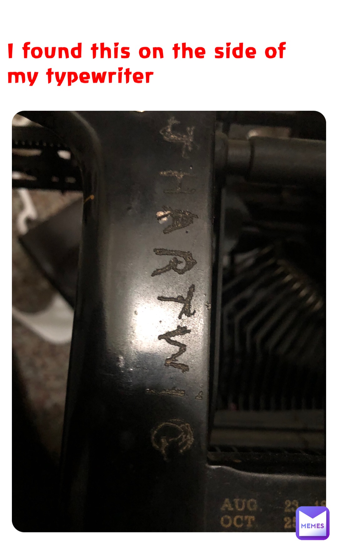 I found this on the side of my typewriter