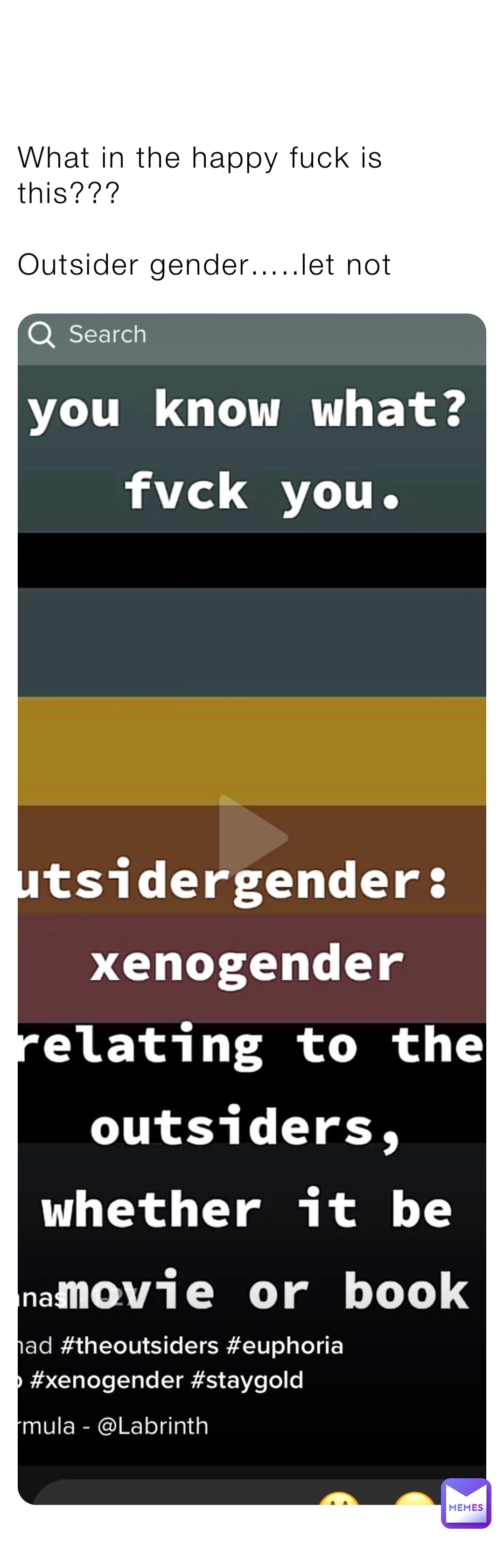 What in the happy fuck is this???

Outsider gender…..let not