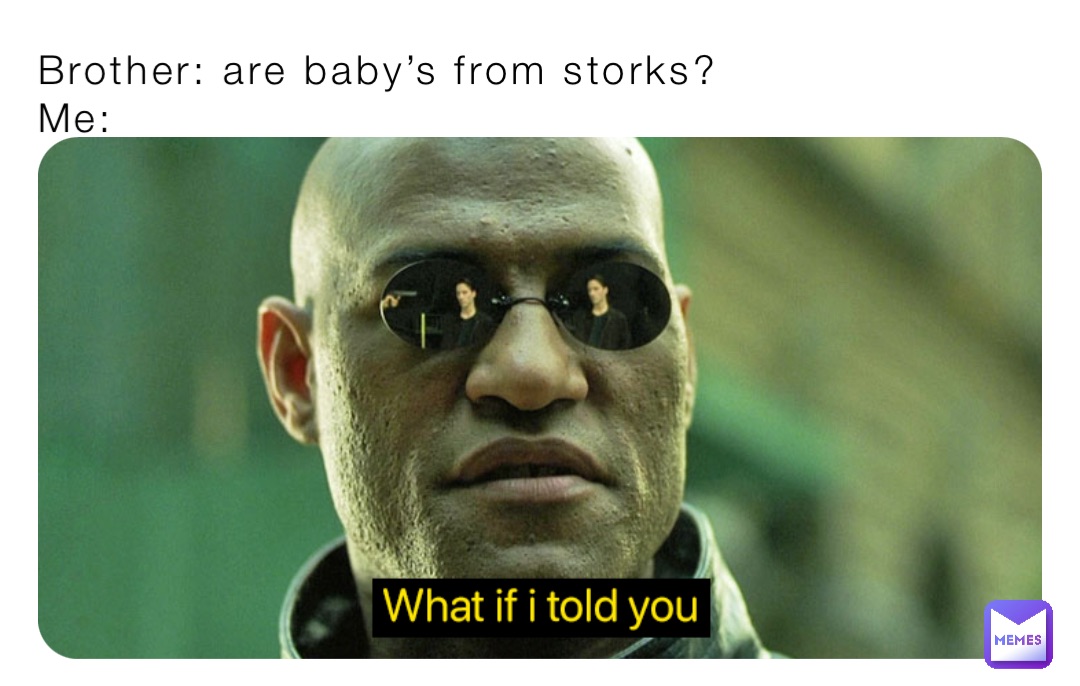 Brother: are baby’s from storks?
Me: