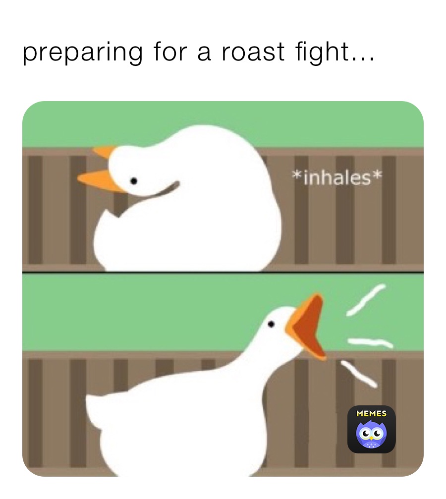 preparing for a roast fight...