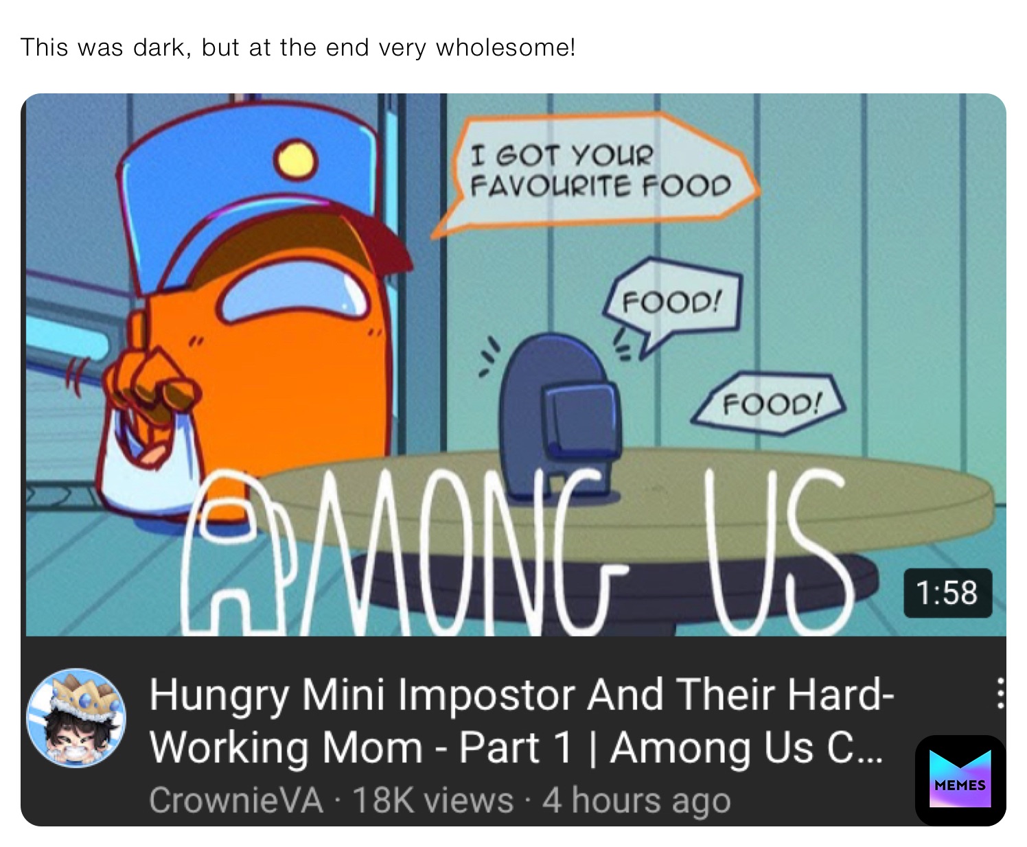 This was dark, but at the end very wholesome!