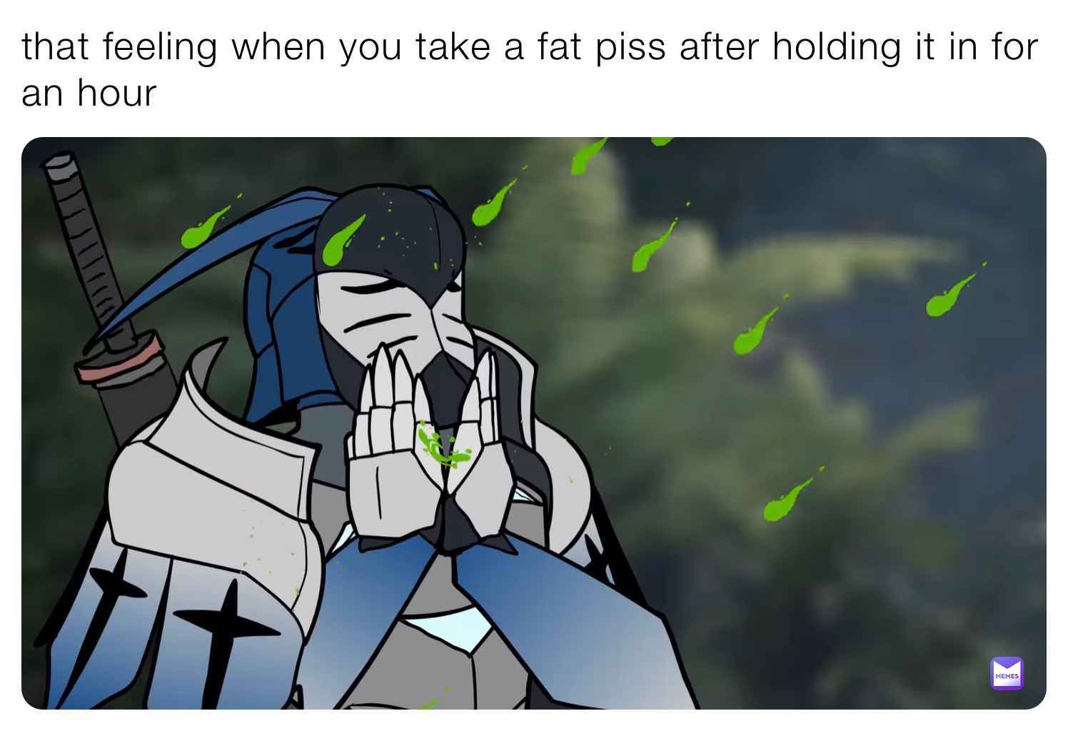 that feeling when you take a fat piss after holding it in for an hour |  @AvocadToast_Chan | Memes