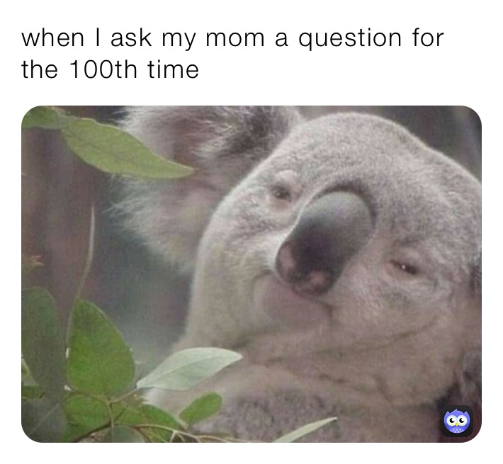 when I ask my mom a question for the 100th time￼