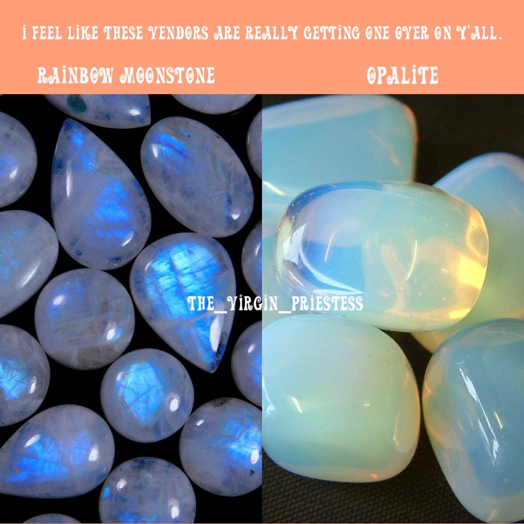 Rainbow Moonstone Opalite I feel like these vendors are really getting one over on y’all.