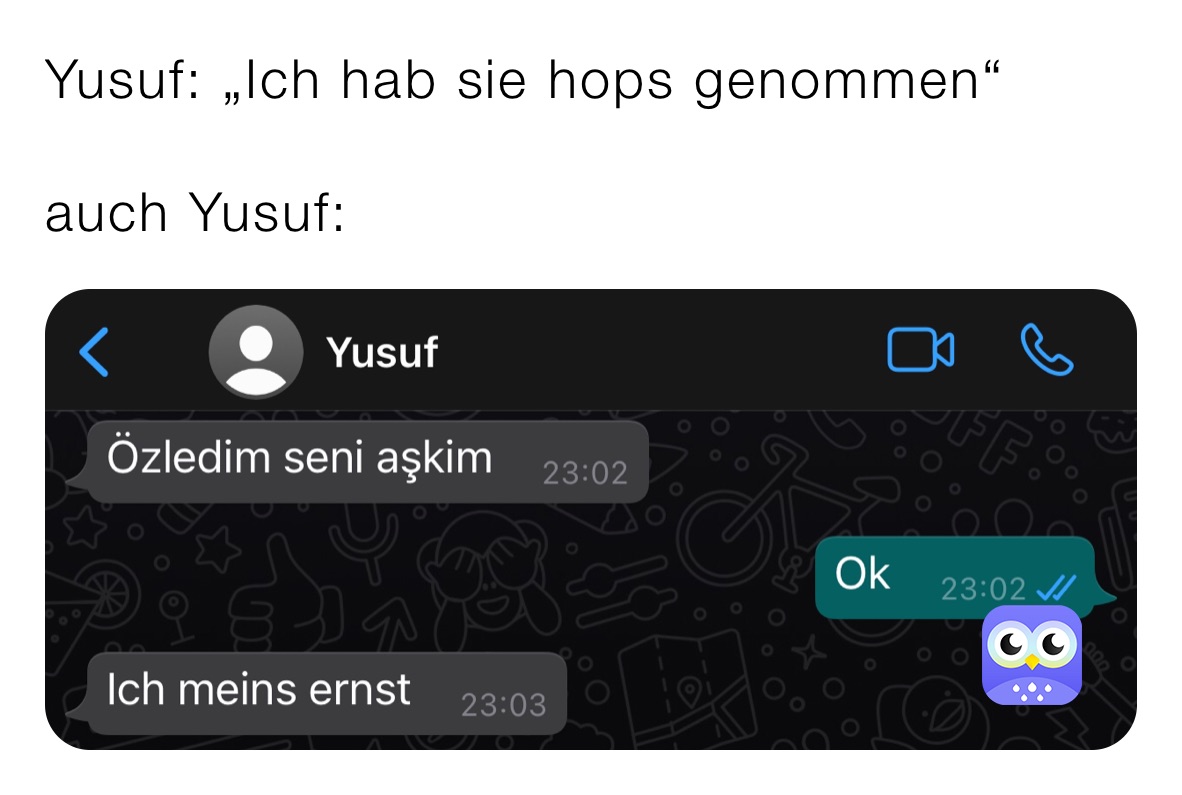 Yusuf: „Ich hab sie hops genommen“

auch Yusuf: