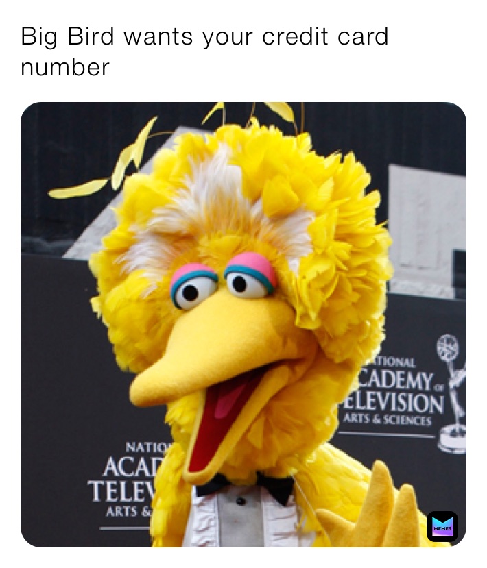 Big Bird wants your credit card number