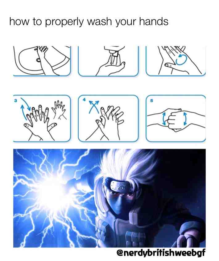 Washing my hands and accidentally formed a chidori #naruto #narutomemes #kakashi #kakashisensei #chidori #washyourhands #lightningblade