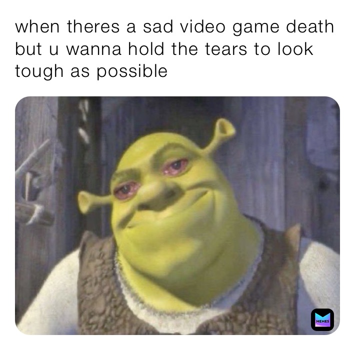 when theres a sad video game death but u wanna hold the tears to look tough as possible