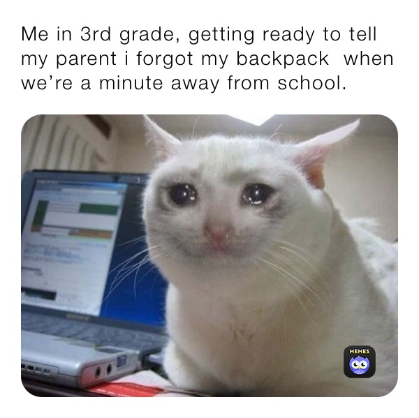 Me in 3rd grade, getting ready to tell my parent i forgot my backpack  when we’re a minute away from school.