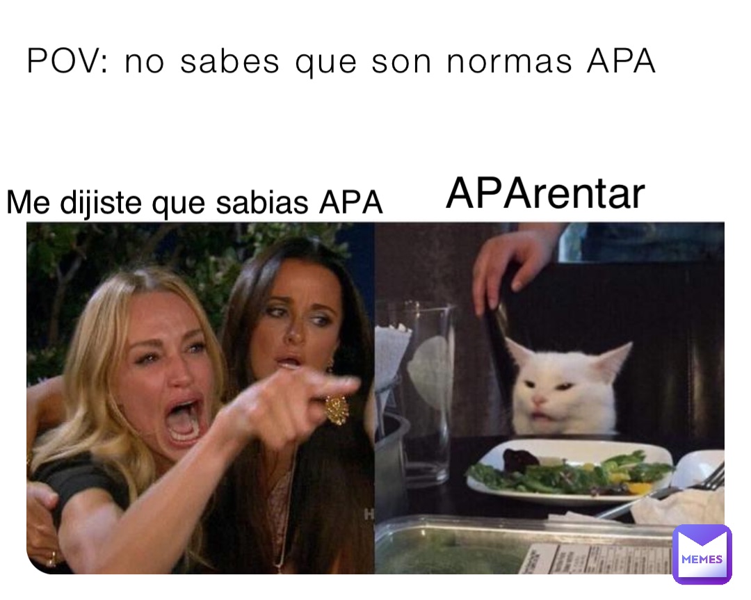 POV: no sabes que son normas APA Me dijiste que sabias APA APArentar