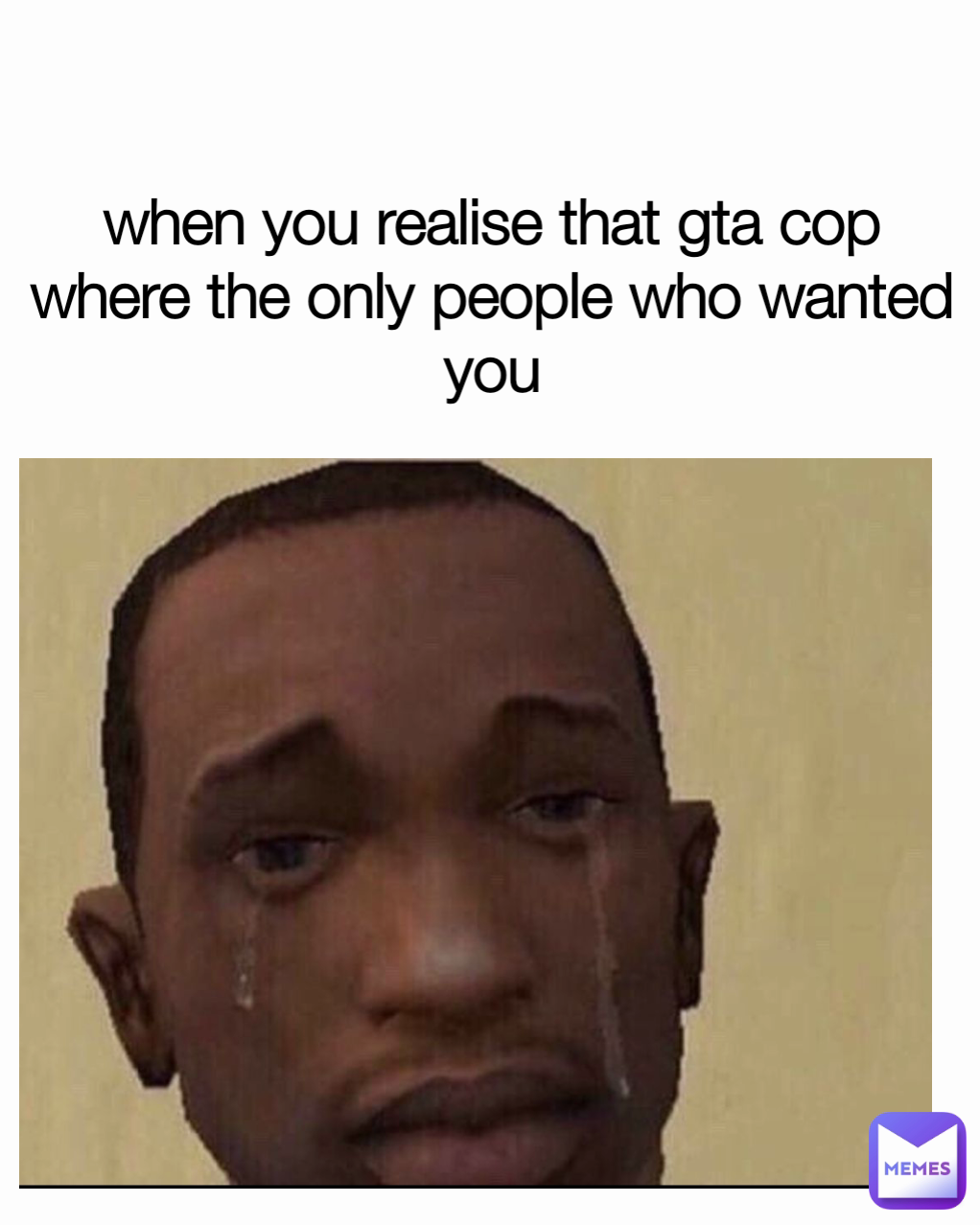 when you realise that gta cop where the only people who wanted you
