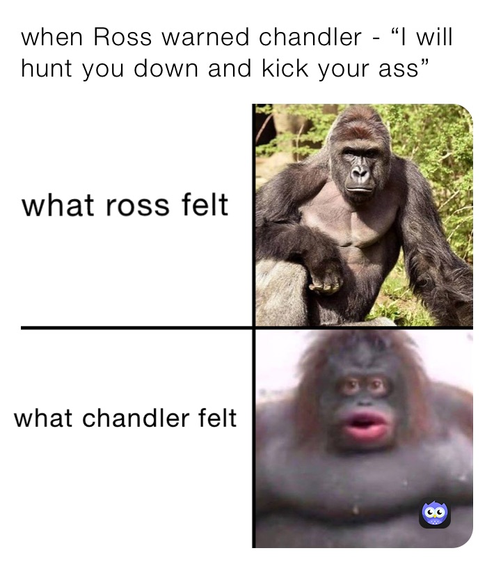 when Ross warned chandler - “I will hunt you down and kick your ass” 