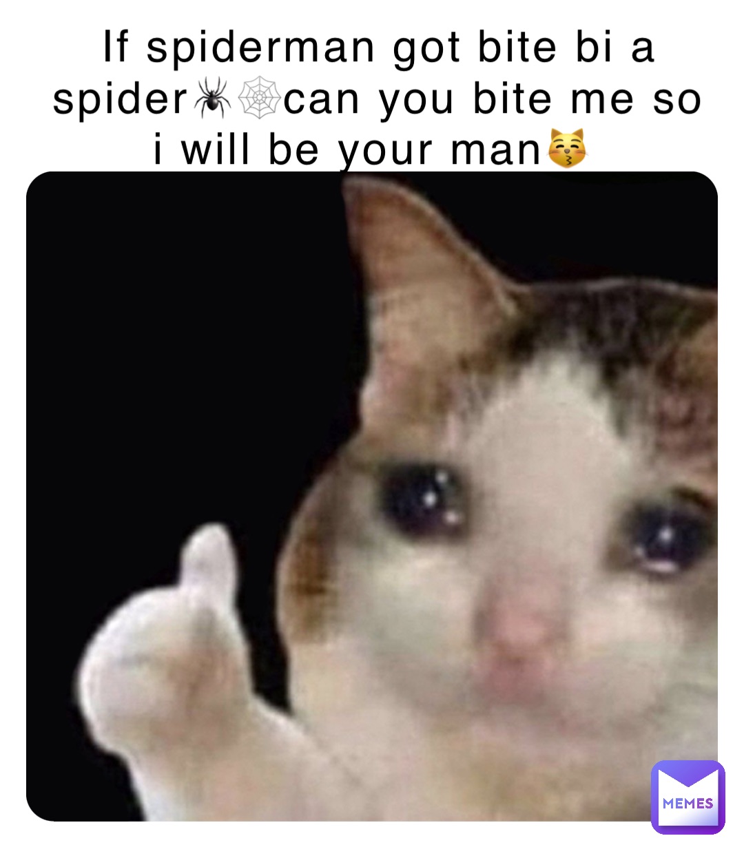 If spiderman got bite bi a spider🕷️🕸️can you bite me so i will be your man😽