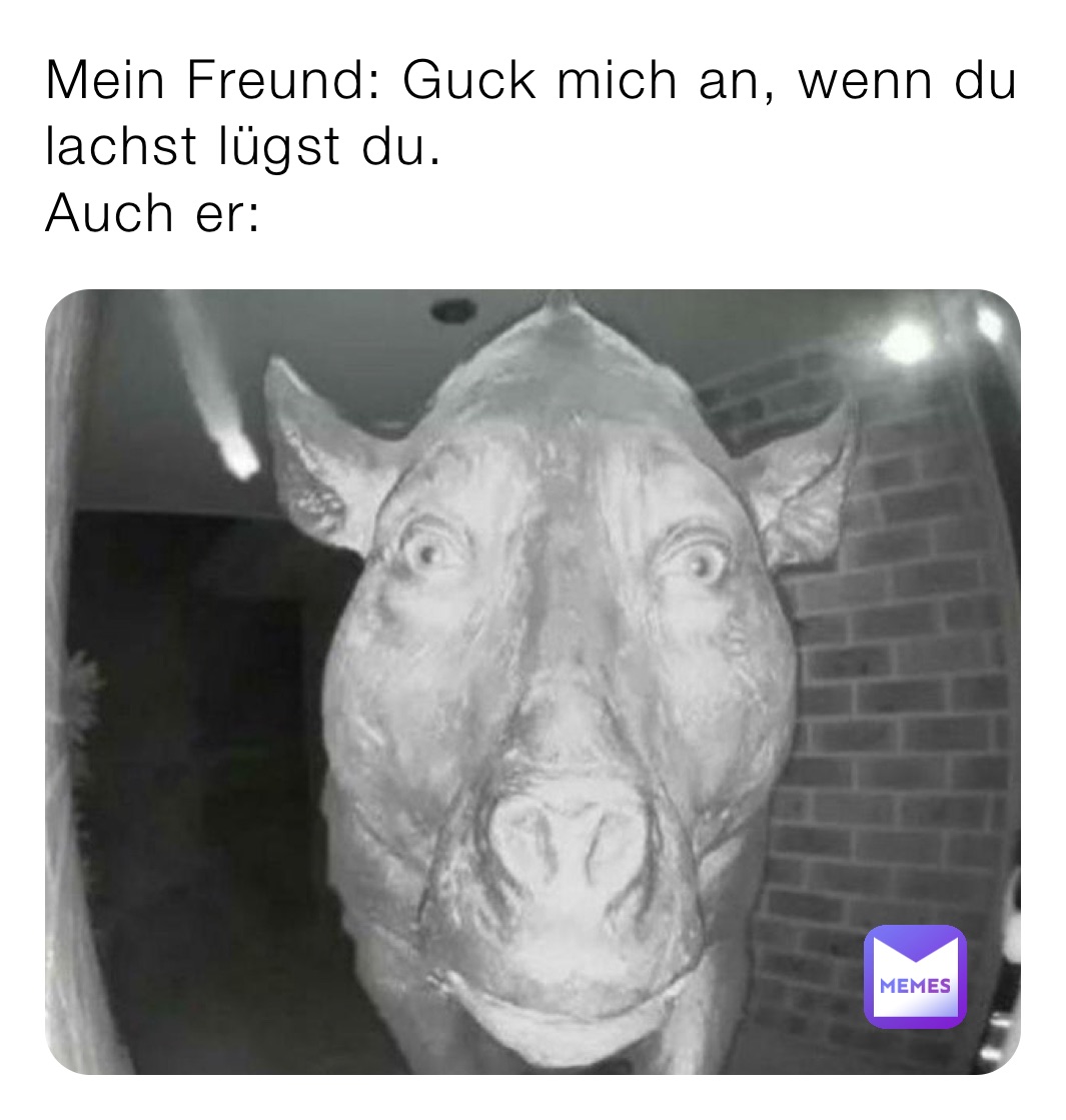 Mein Freund: Guck mich an, wenn du lachst lügst du.
Auch er: