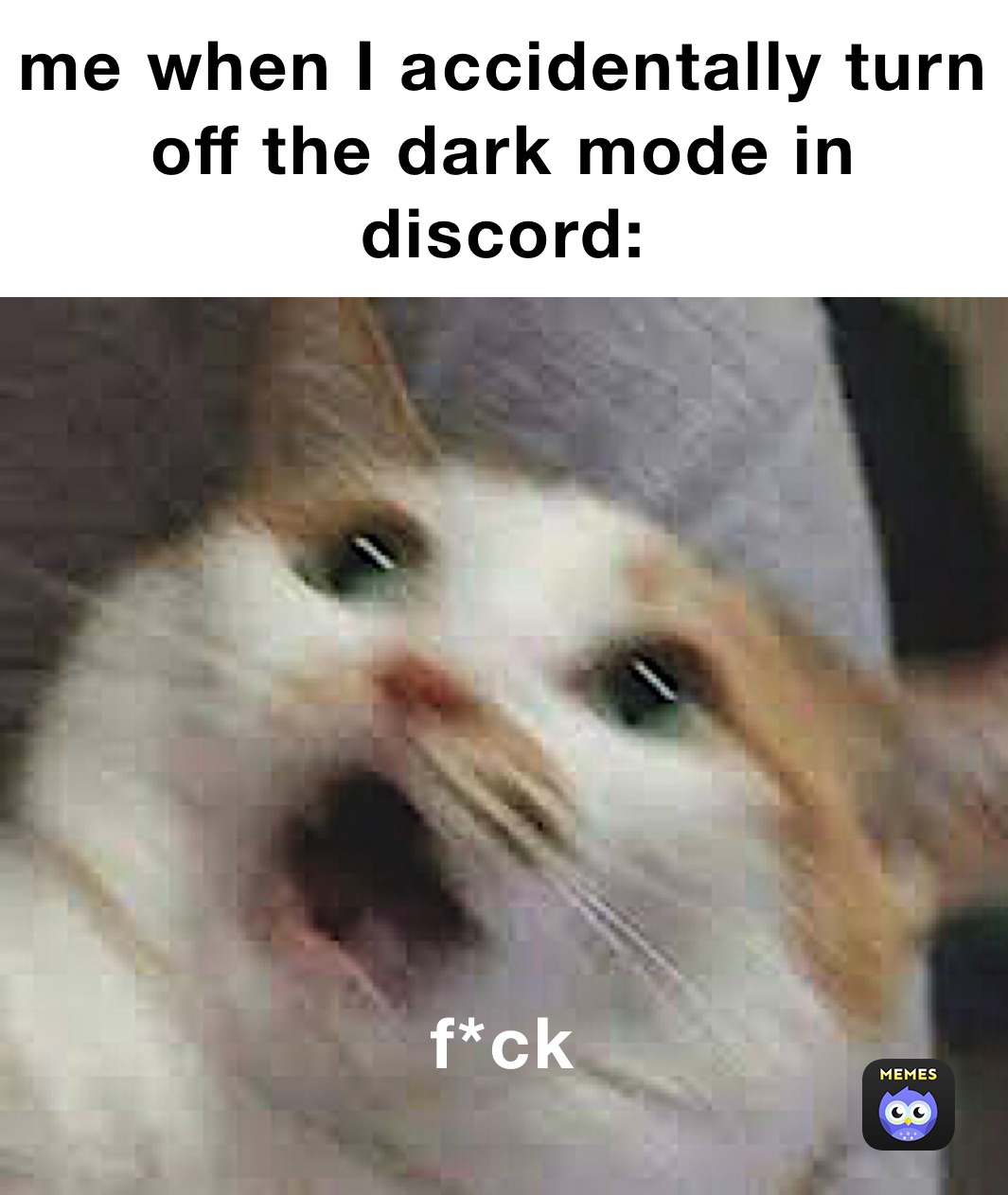 me when I accidentally turn off the dark mode in discord: f*ck
