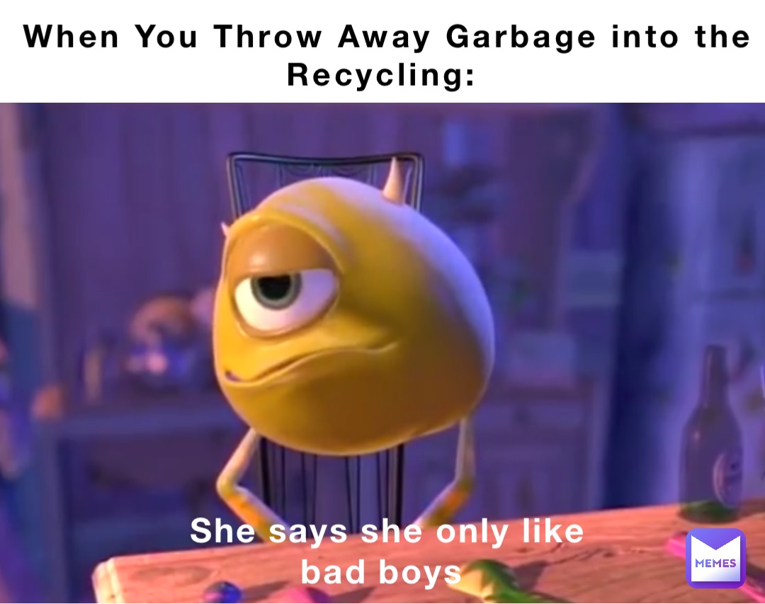 When You Throw Away Garbage into the Recycling: She says she only like bad boys