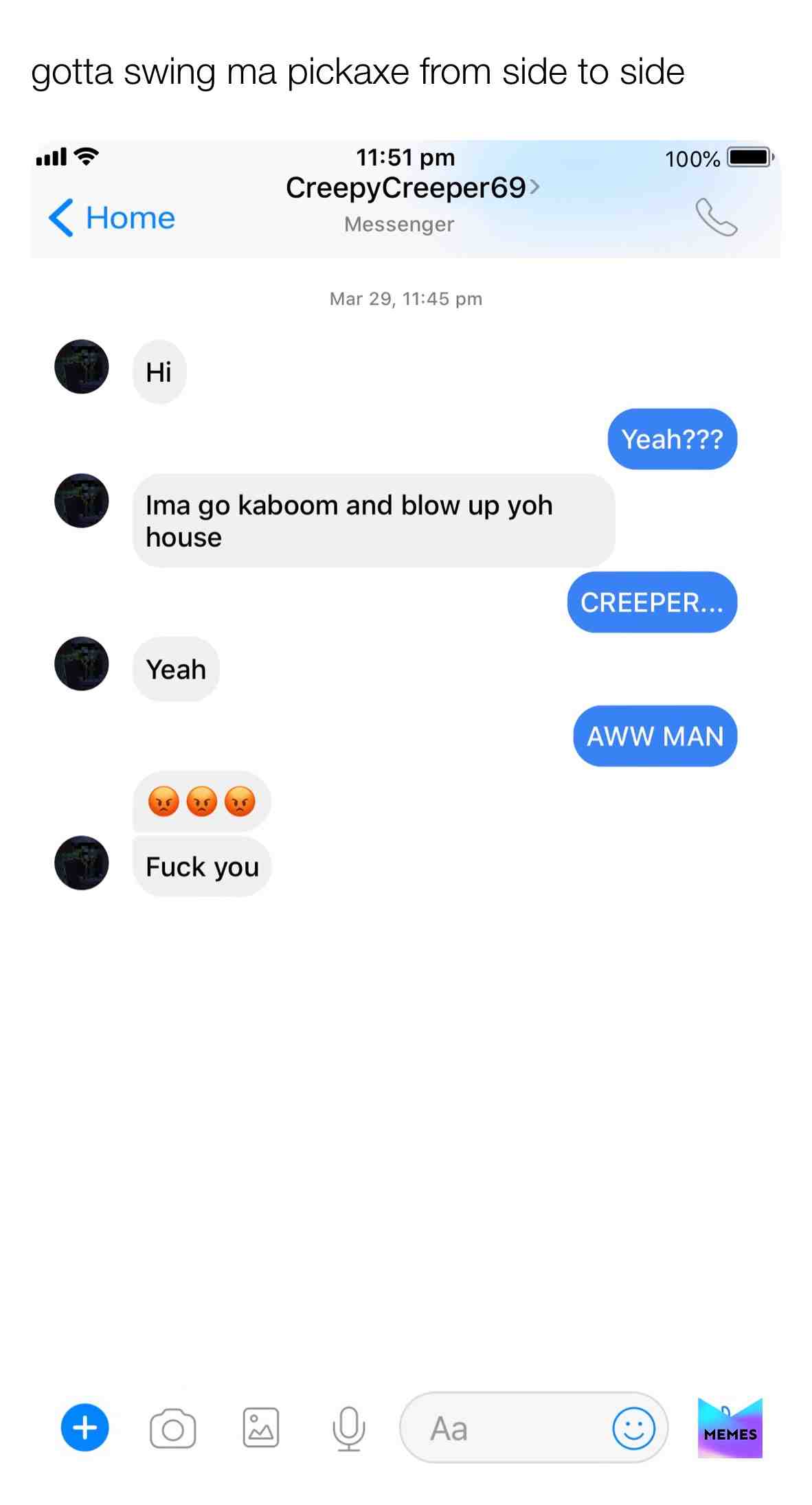 #creeperawman so way back in the mine