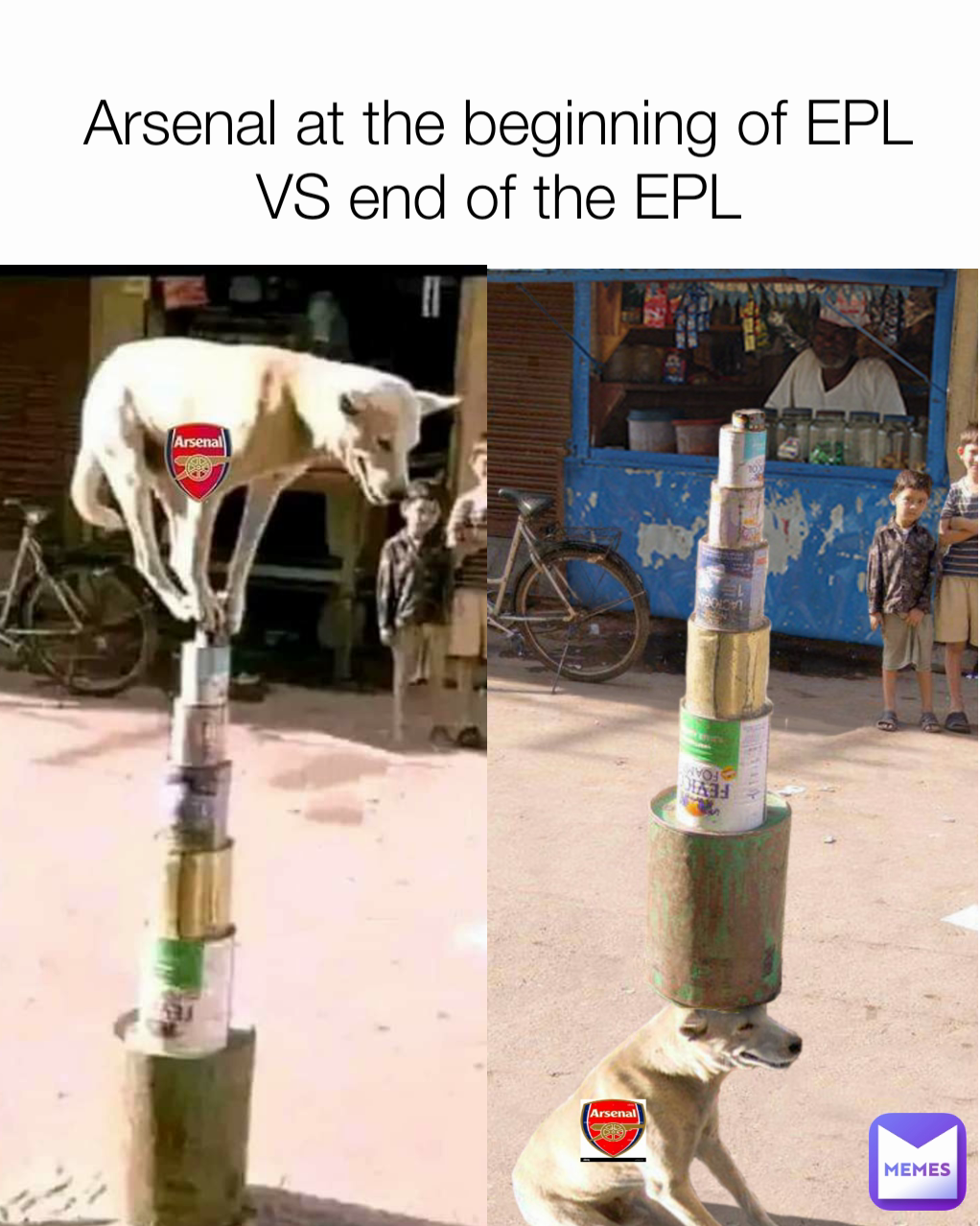 Type Text Arsenal at the beginning of EPL VS end of the EPL