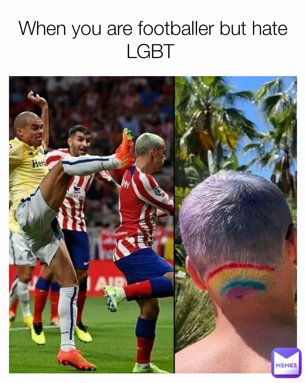 When you are footballer but hate LGBT 