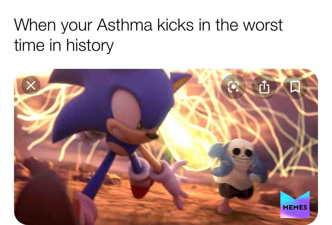 Sans can’t keep up with sonic asthma is kicking in #sonicthehedgehog #sansundertale #memes