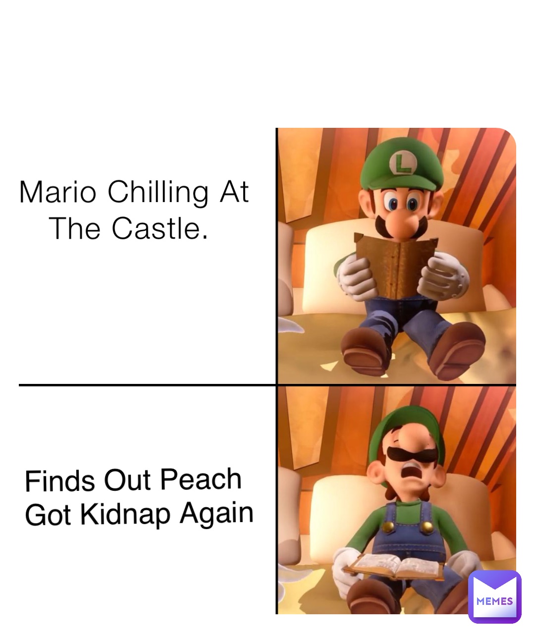 Mario Chilling At The Castle. Finds Out Peach Got Kidnap Again