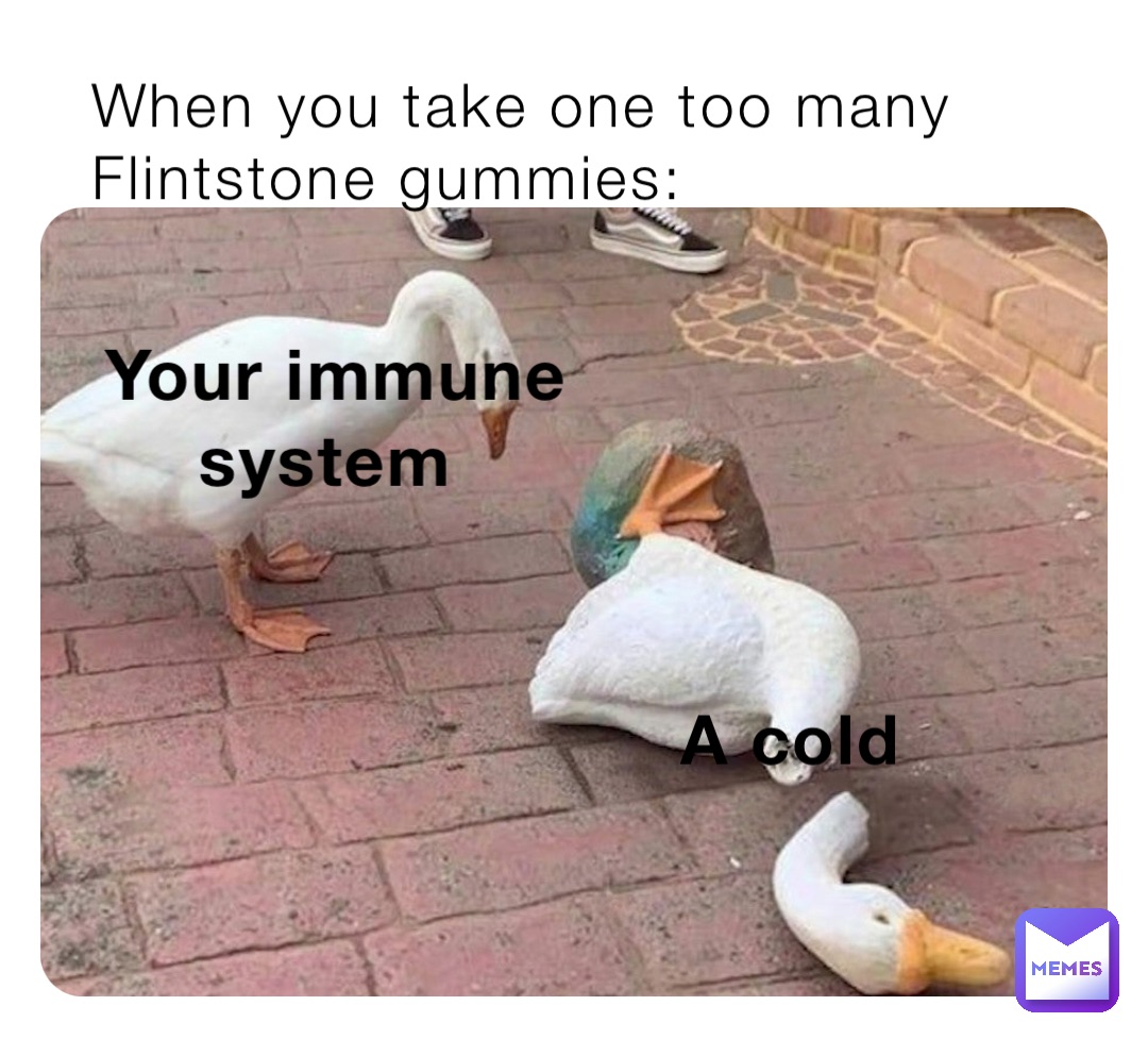 When you take one too many Flintstone gummies: Your immune system A cold