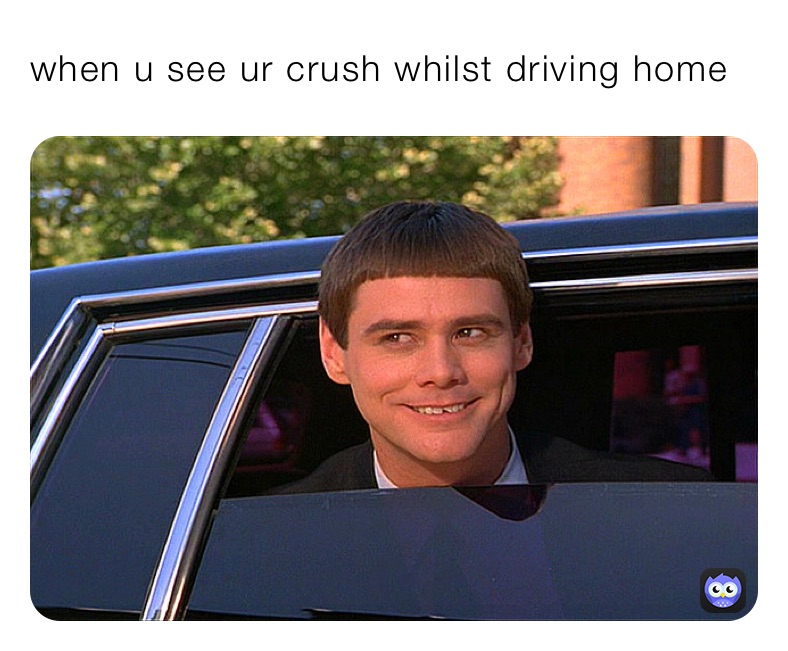 when u see ur crush whilst driving home 