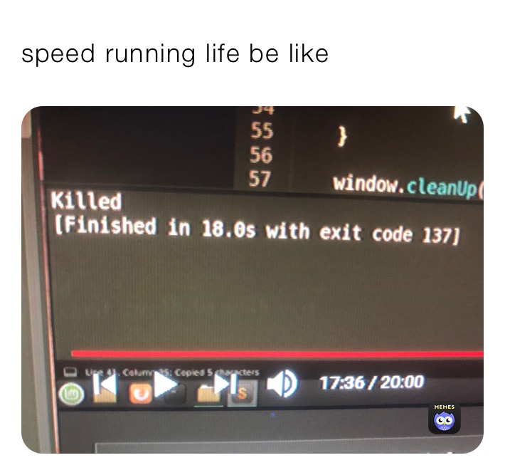 speed running life be like