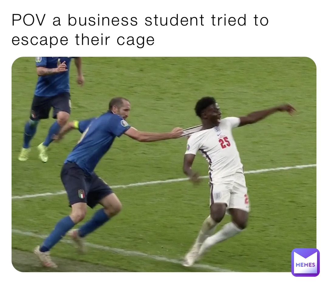 POV a business student tried to escape their cage