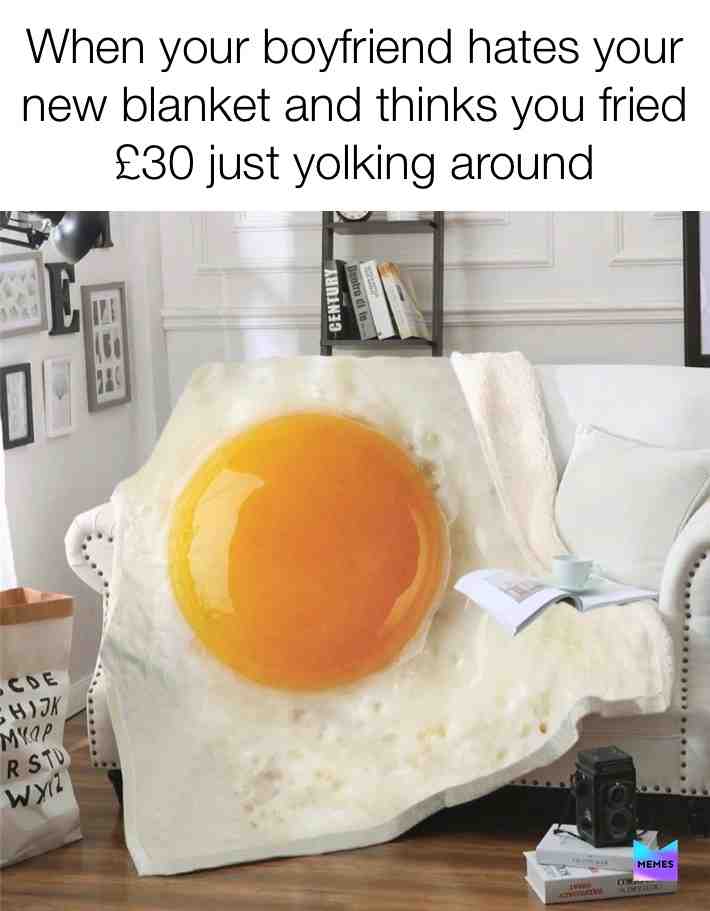#eggs #yolks #jokes #dadjokes #blankets #funny #corny #home #boyfriend #fried #couples #haha #lol