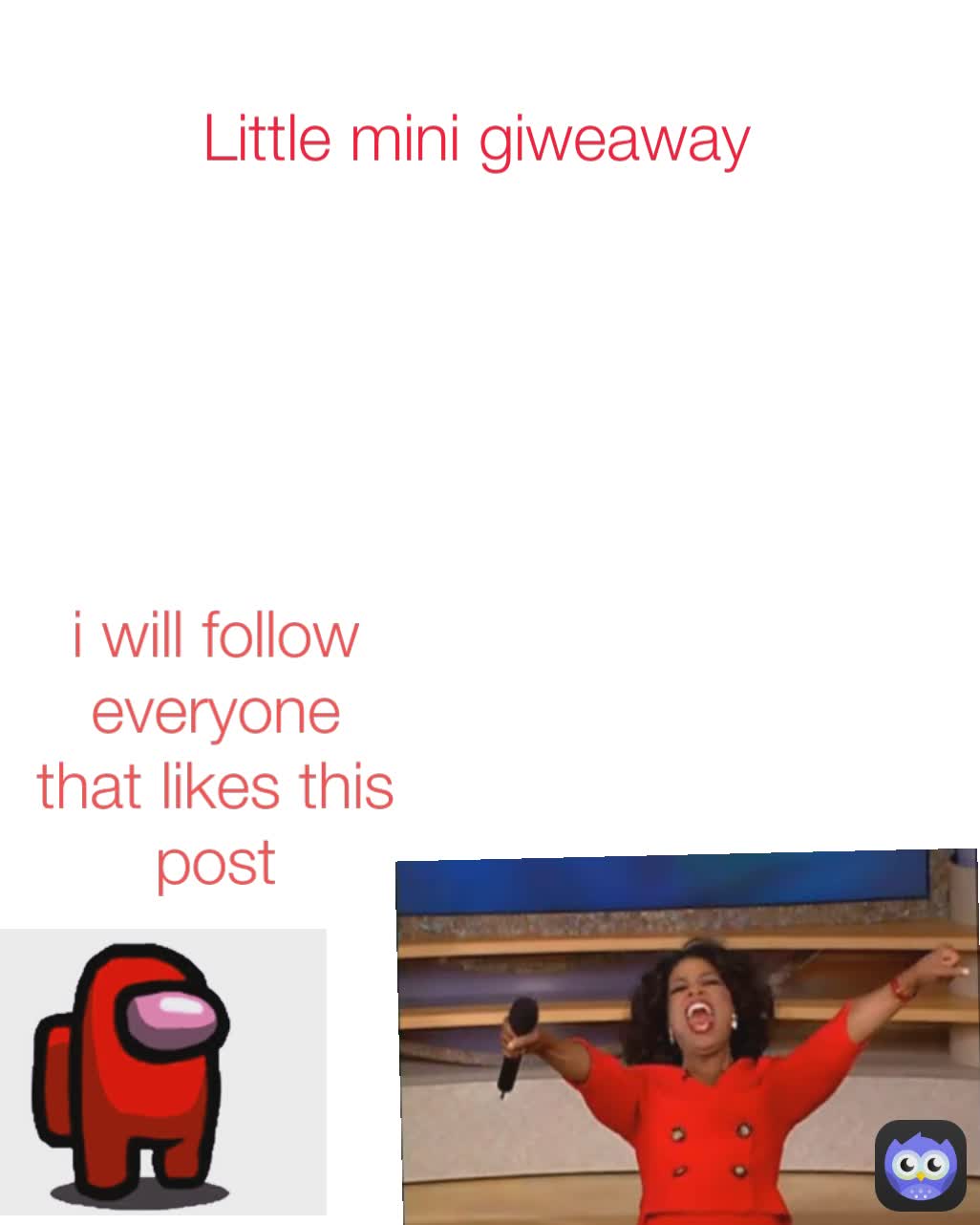 Little mini giweaway  i will follow everyone that likes this post